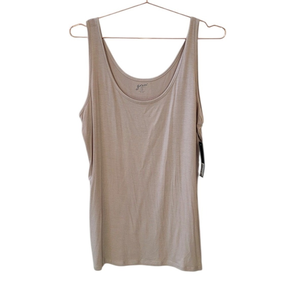GNW 1X Tan Scoop Neck Tank Top Women